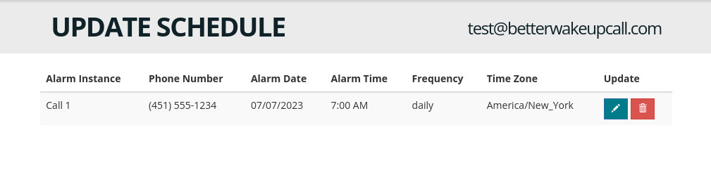 Deleted a scheduled wake-up call alarm